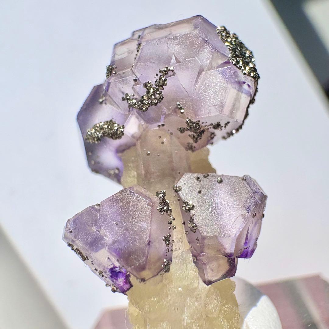 526 きのこタイプ 中国 内モンゴル産 フローライト&パイライト&クォーツ