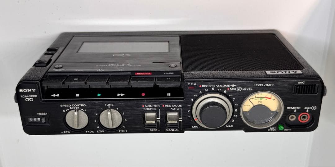 SONY TCM-5000 プロ仕様　ポータブルカセットレコーダー　(3ヘッド)