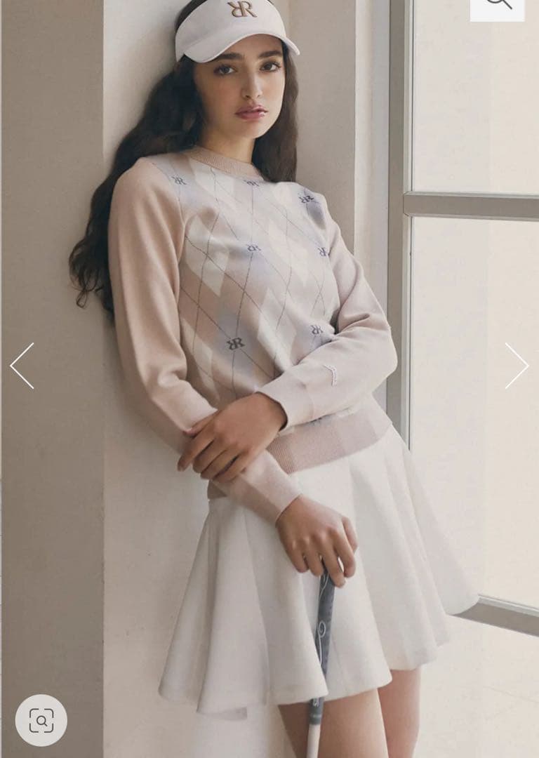 RIENDA GOLF アーガイルジャガードニットトップス