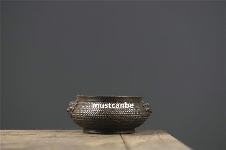 鉄器 線香炉 双獣頭香炉 机頭 仏堂 焼香炉 工芸品 置物