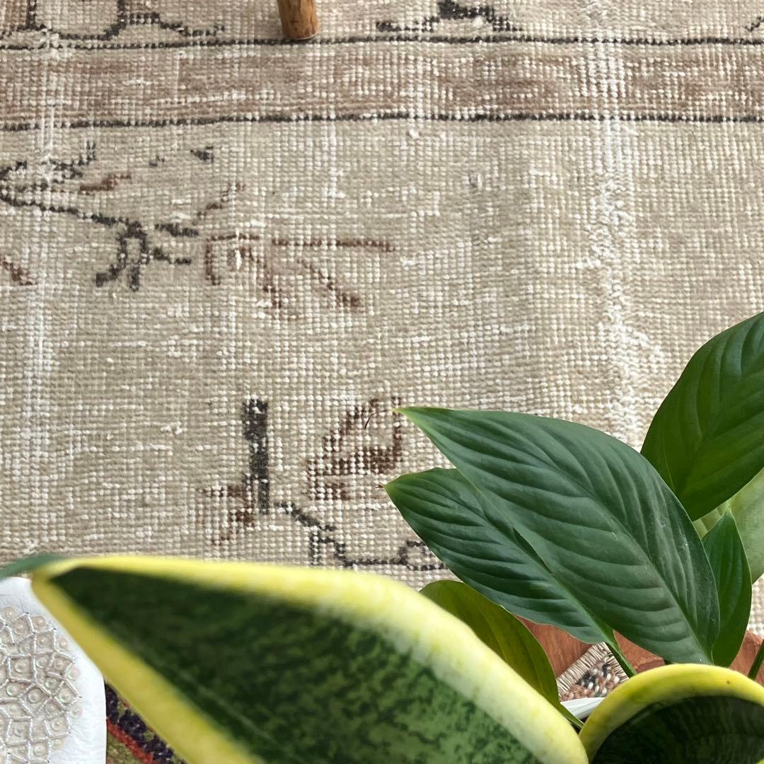 上品ベージュミルキー55×133✳︎花瓶　ロング　ランナー　トルコヴィンテージラグ