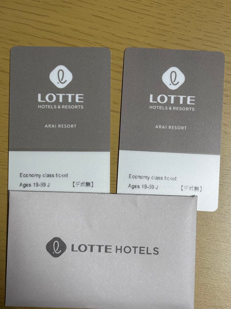 ロッテアライリゾート　エコノミークラスチケット　2枚