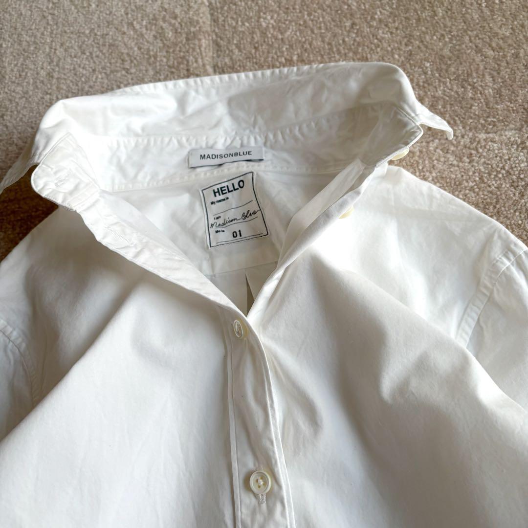 マディソンブルー＊ウォッシュドアウトシャツ　白　ホワイト　コットン　01