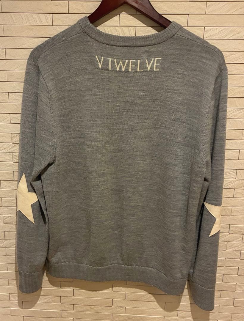 V12 セーター ウール100% Mサイズ V TWELVE ニット グレー