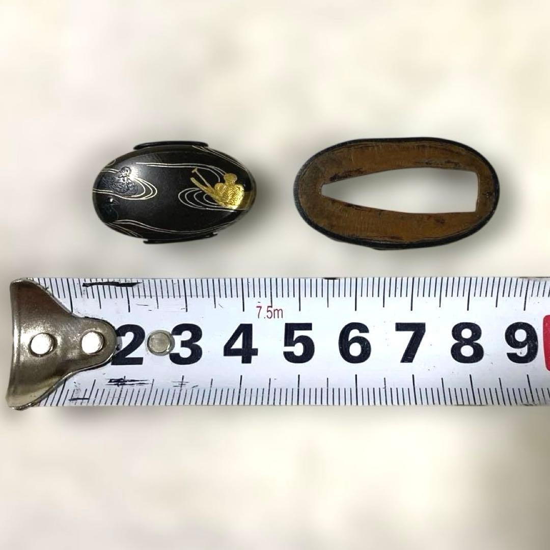 B-68 縁頭　金象嵌　武具　刀装具　骨董品　日本　時代物　美術品　工芸品