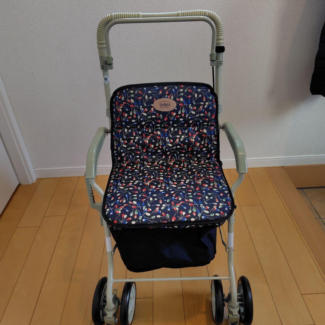 島製作所 シルバーカー マーチS 小花ブラック