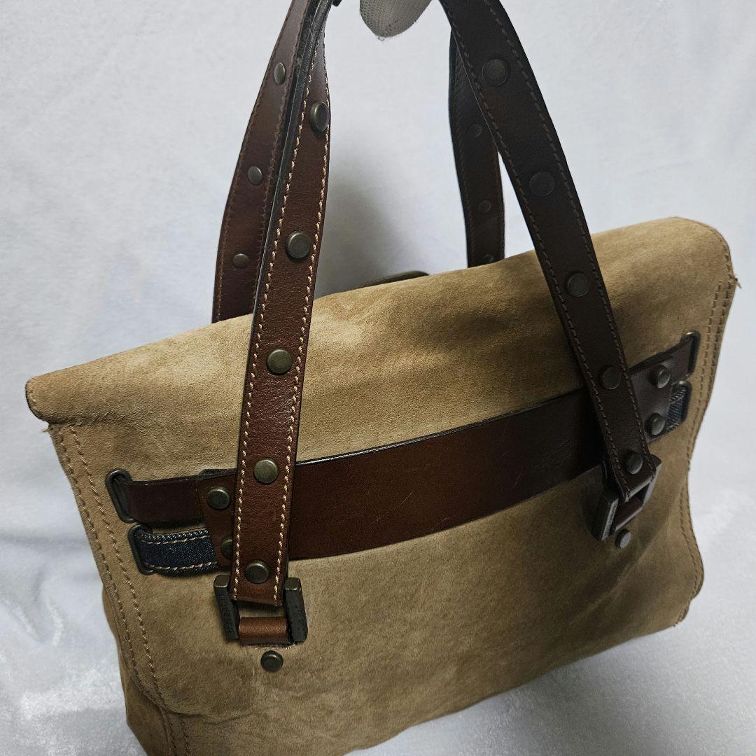 【美品】DOLCE & GABBANA スエードデニムハンドバッグ ヴィンテージ