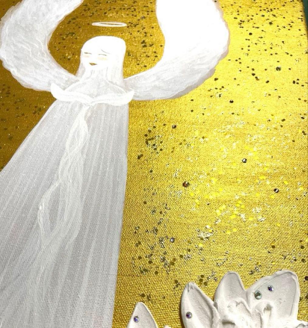 開運絵画　守護天使様　金箔　24金