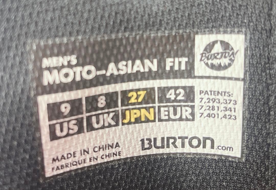 【美品】BURTON MOTO-ASIAN FIT 27cm