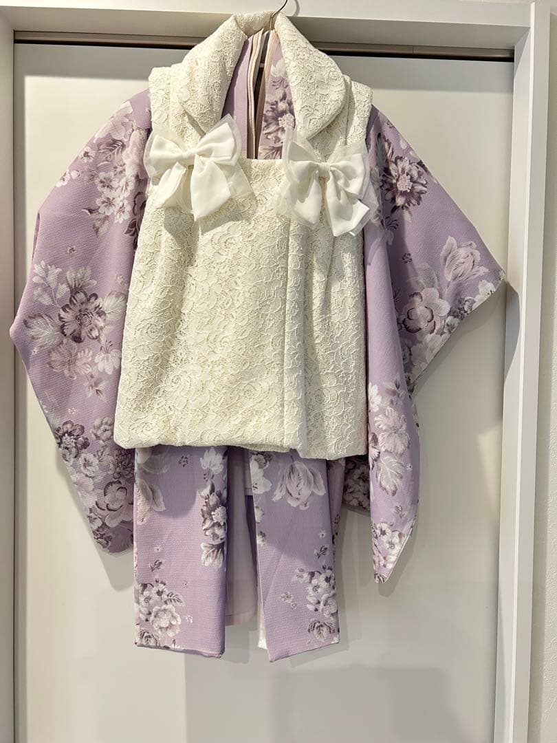 キャサリンコテージ　七五三　着物　被布　ブーツ　ベレー帽　セット　３歳　女　紫