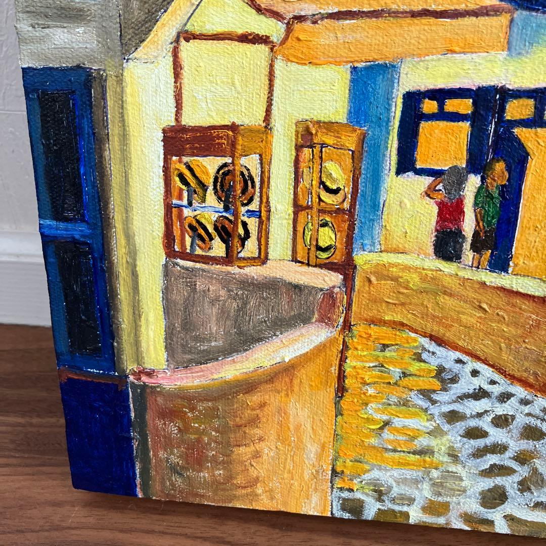 絵画　風景画　油絵　夜の街2 キャンバス