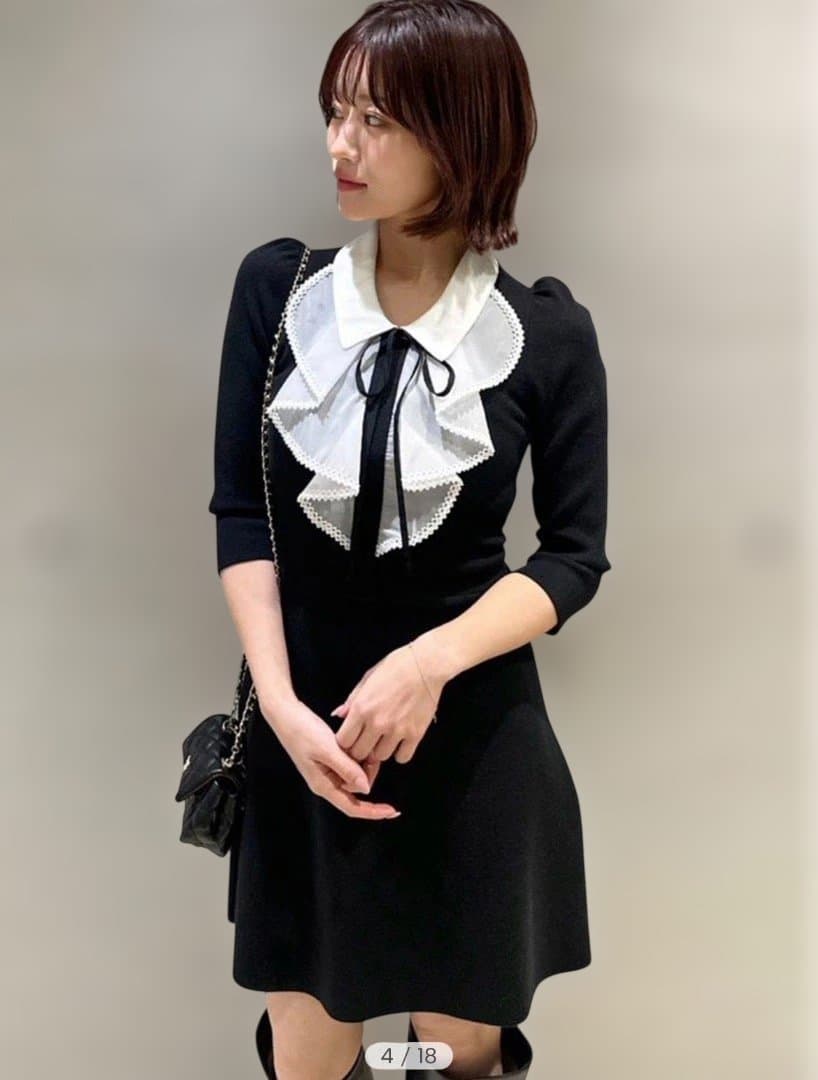 スナイデル★今期最新ラッフルミニニットワンピース新品タグ付き