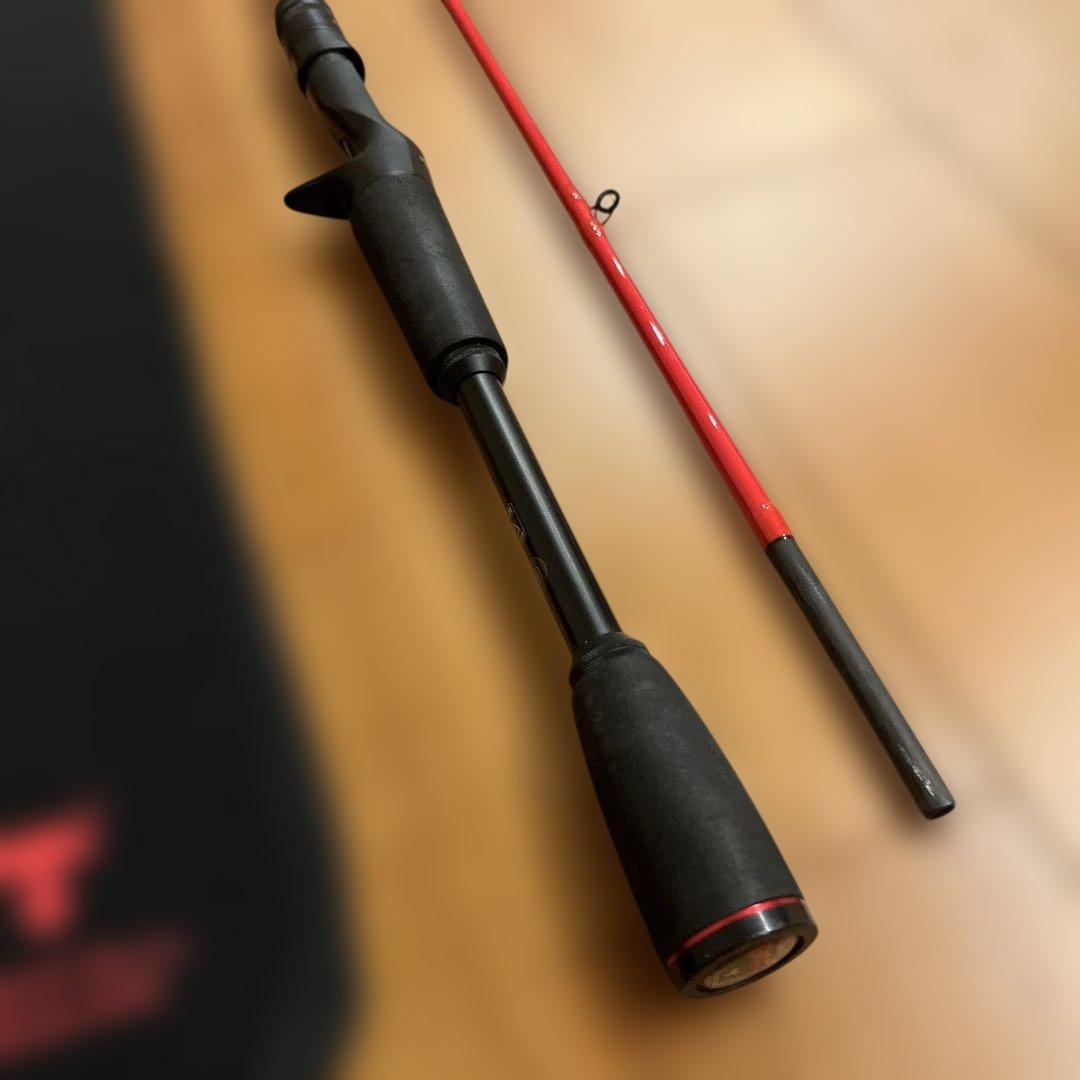 バスロッド BC-65M-2 赤 6フィート ロッドケース付き