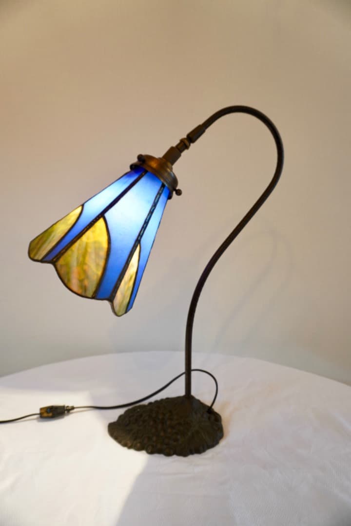 ヴィンテージ ステンドグラス テーブルランプ
