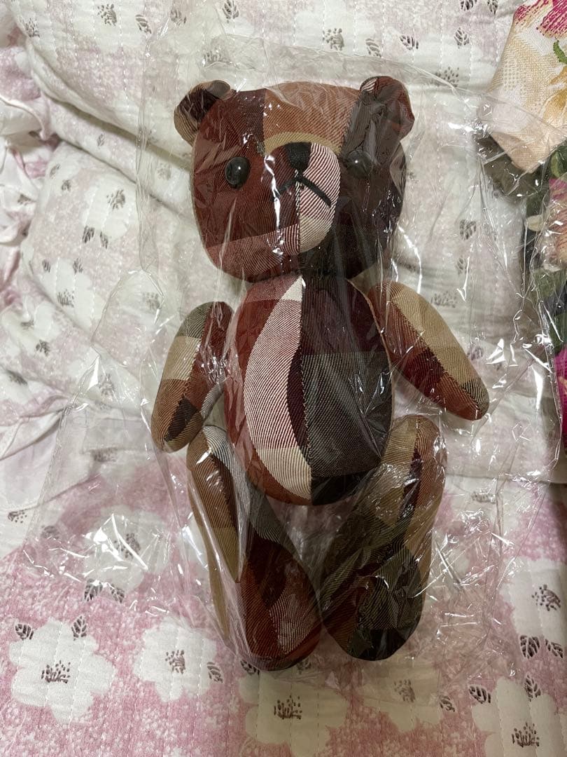 チェック柄クマのぬいぐるみ 本体