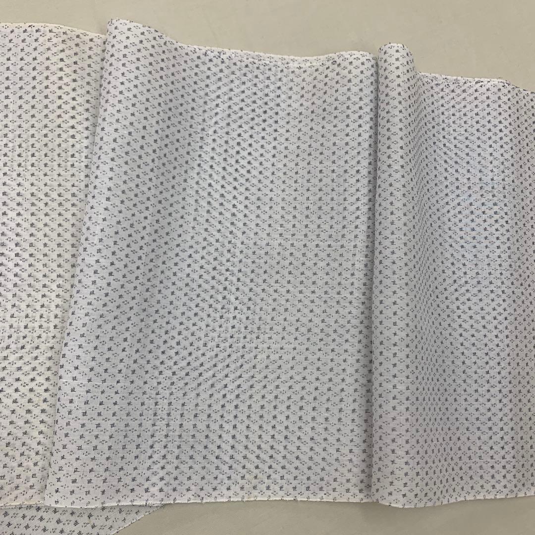 特撰綿麻織物　　女物浴衣　花織柄　小千谷絣織　反物　　白地　シンプル　夏物　3