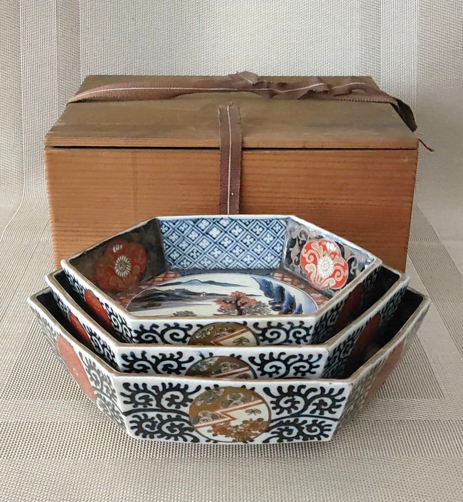 古九谷　三重鉢