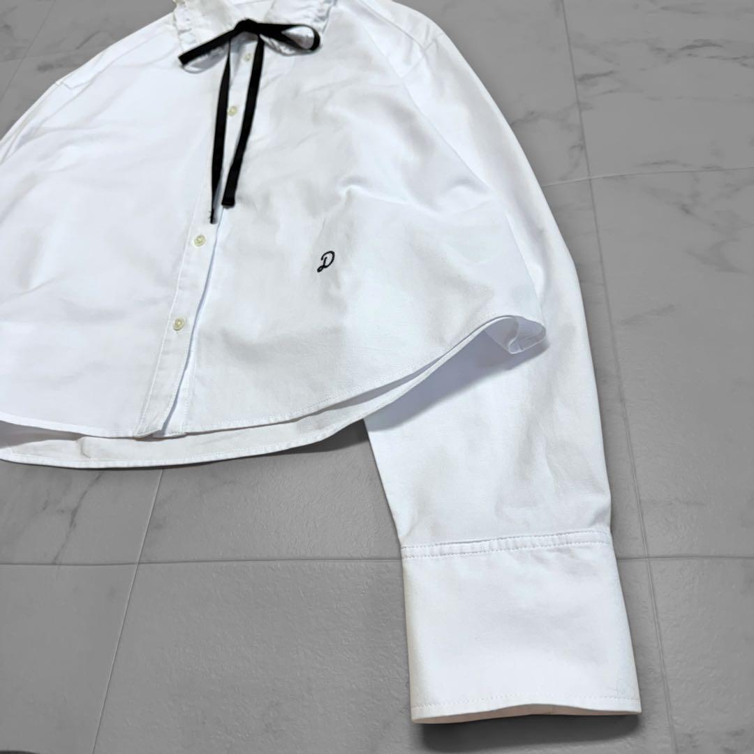 ドレステリア フリルカラー ボウタイ リボン オックスフォードシャツ ロゴ刺繍