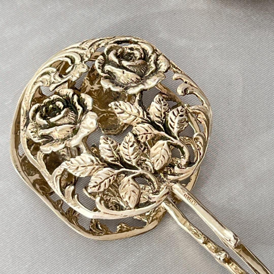 【Christoph Bach】 薔薇の透かしのペストリートング【純銀】17cm