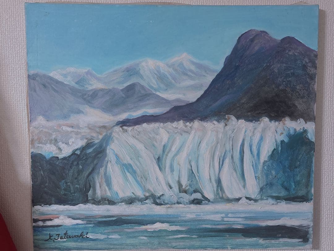 アラスカ コロンビア氷河 K. Tatewaki アート 絵