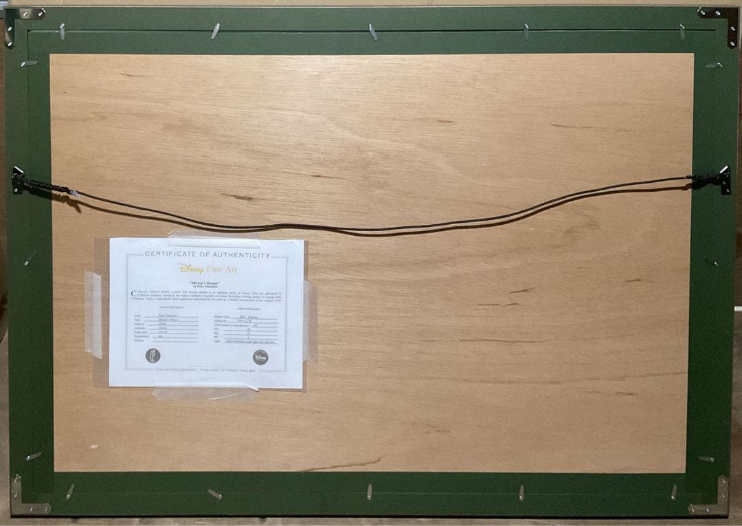 ピーター・エレンショー直筆サイン入り　ファンタジアミッキー版画　証明書付
