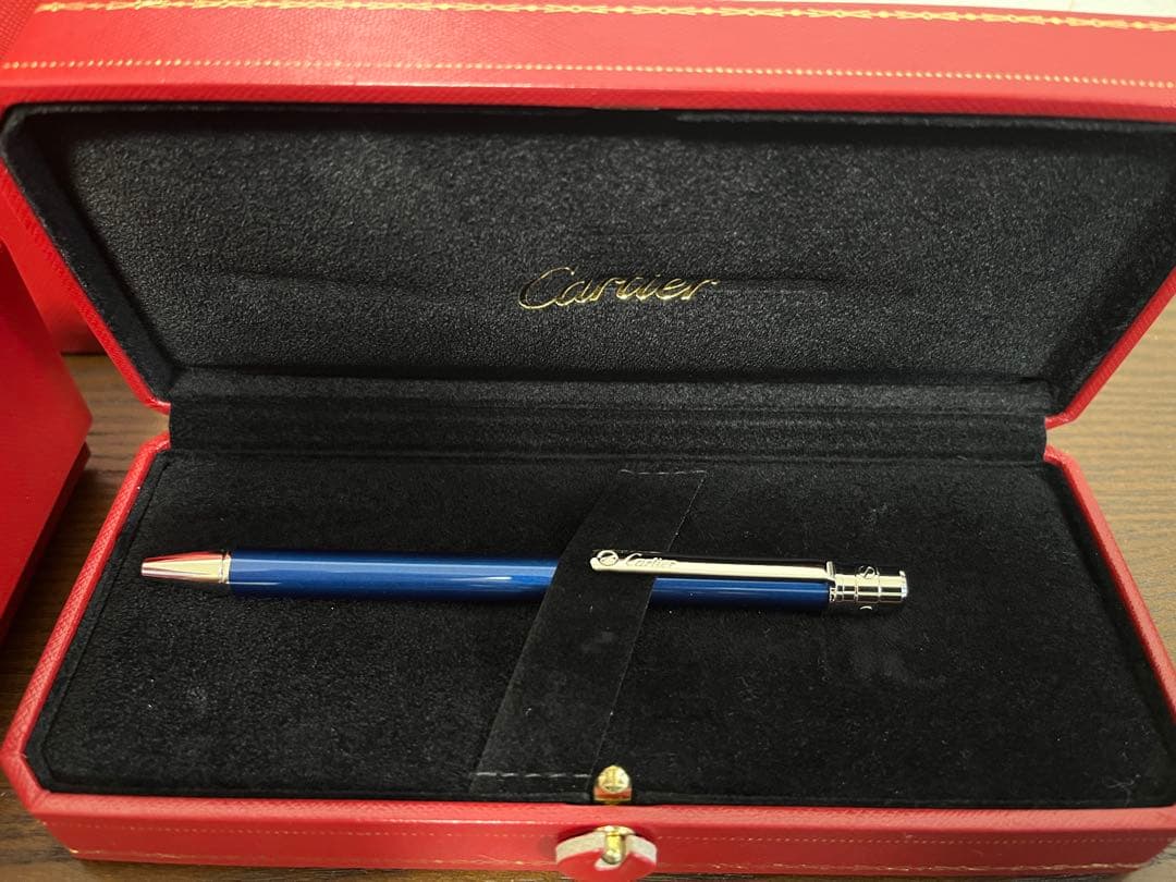 【新品・未使用】Cartier サントスドゥカルティエ　ボールペンSM（ブルー）