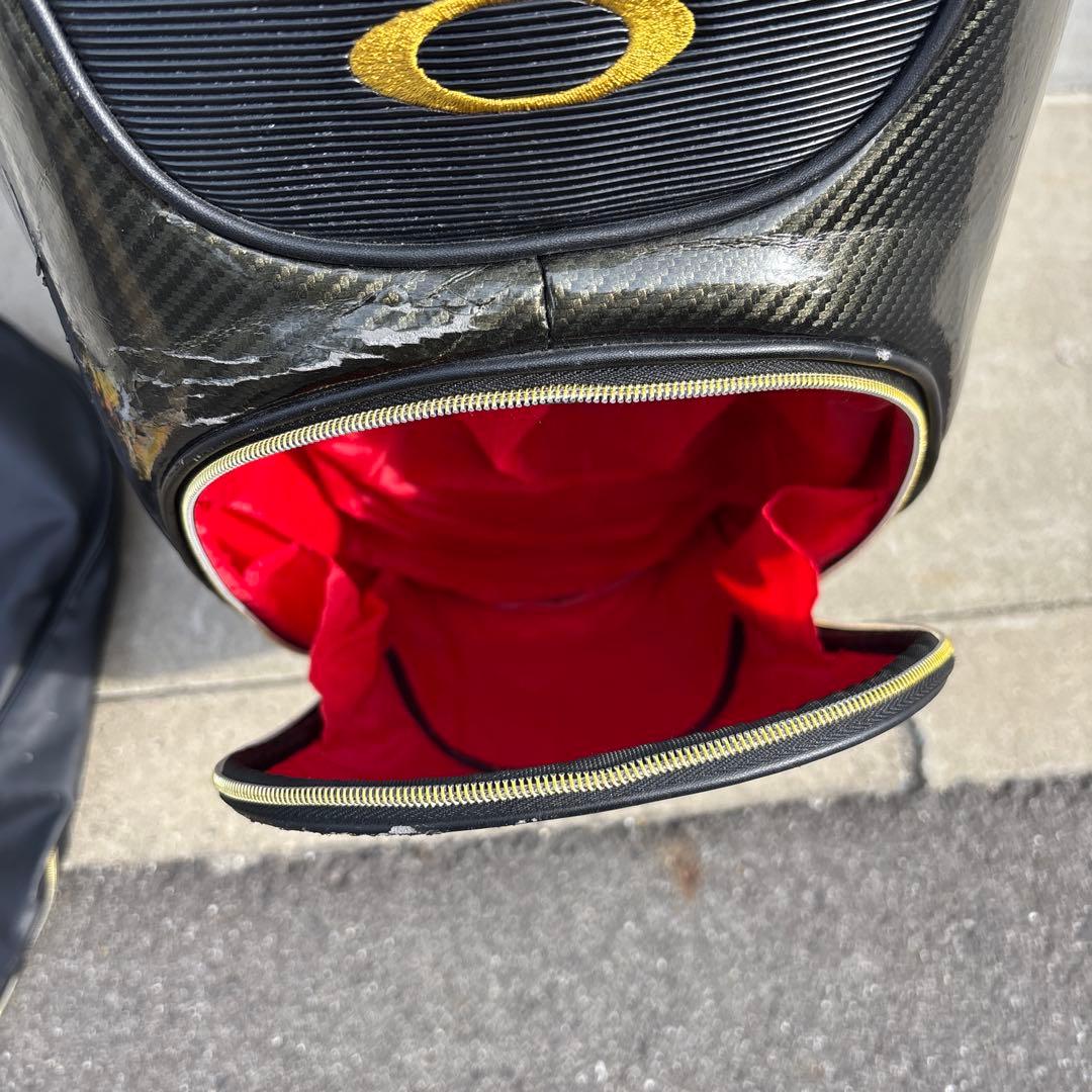 オークリー スカル キャディバッグ ブラックxゴールド　大容量