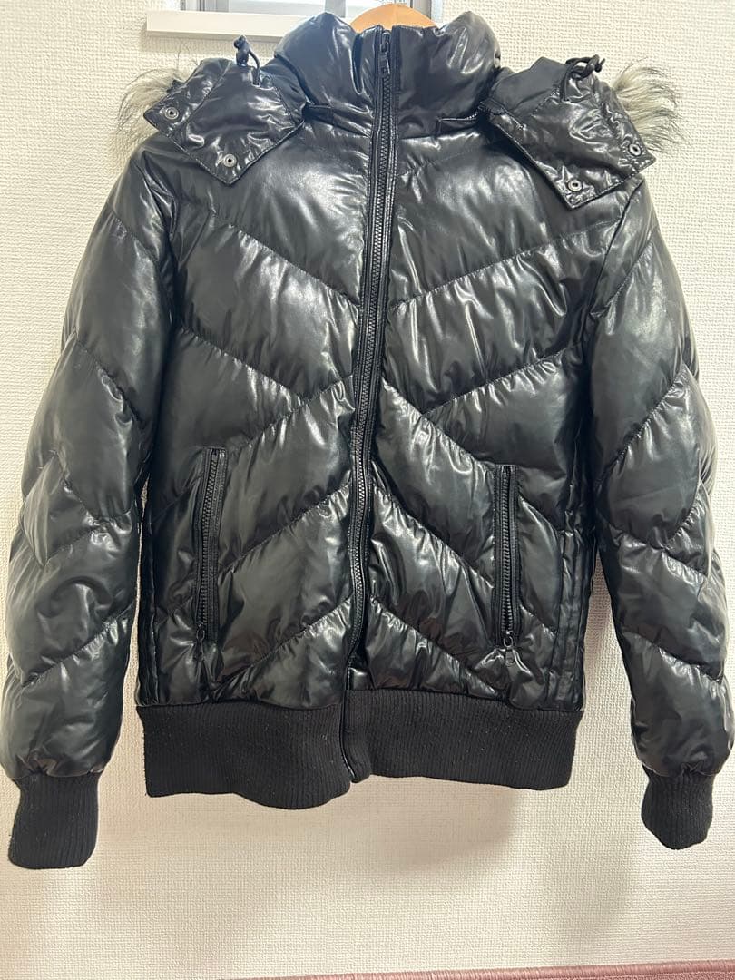 old uniqlo DOWN COLLECTION ファーダウンジャケット 黒