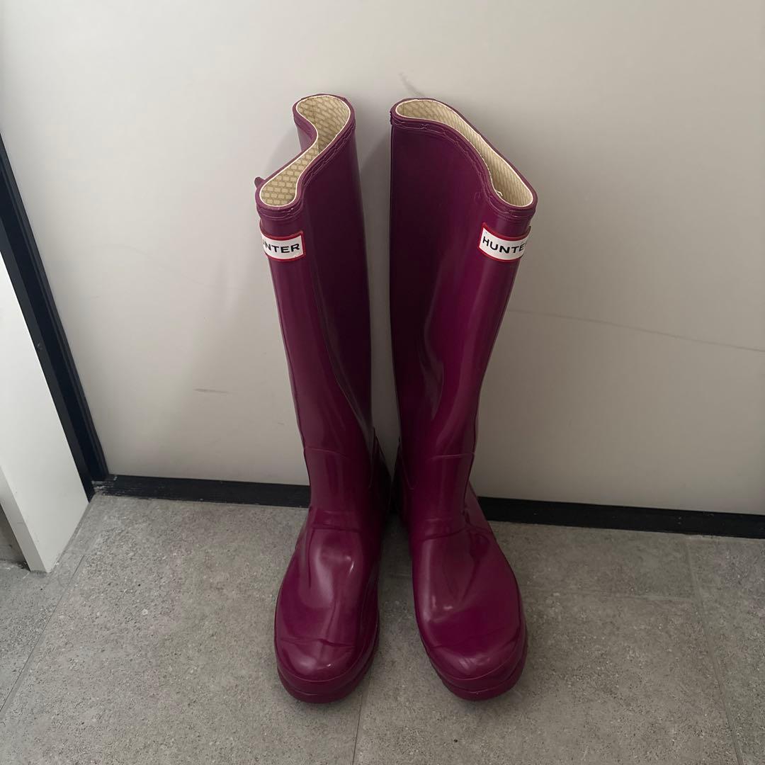 aeyangmx2 　 HUNTER パープル 長靴 バックル付き