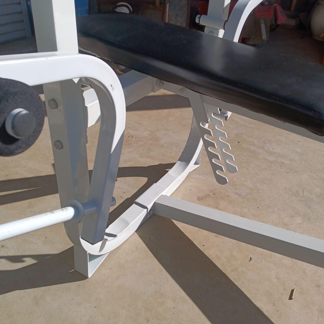 トレーニング　マルチベンチプレス台 ホワイト スチール製