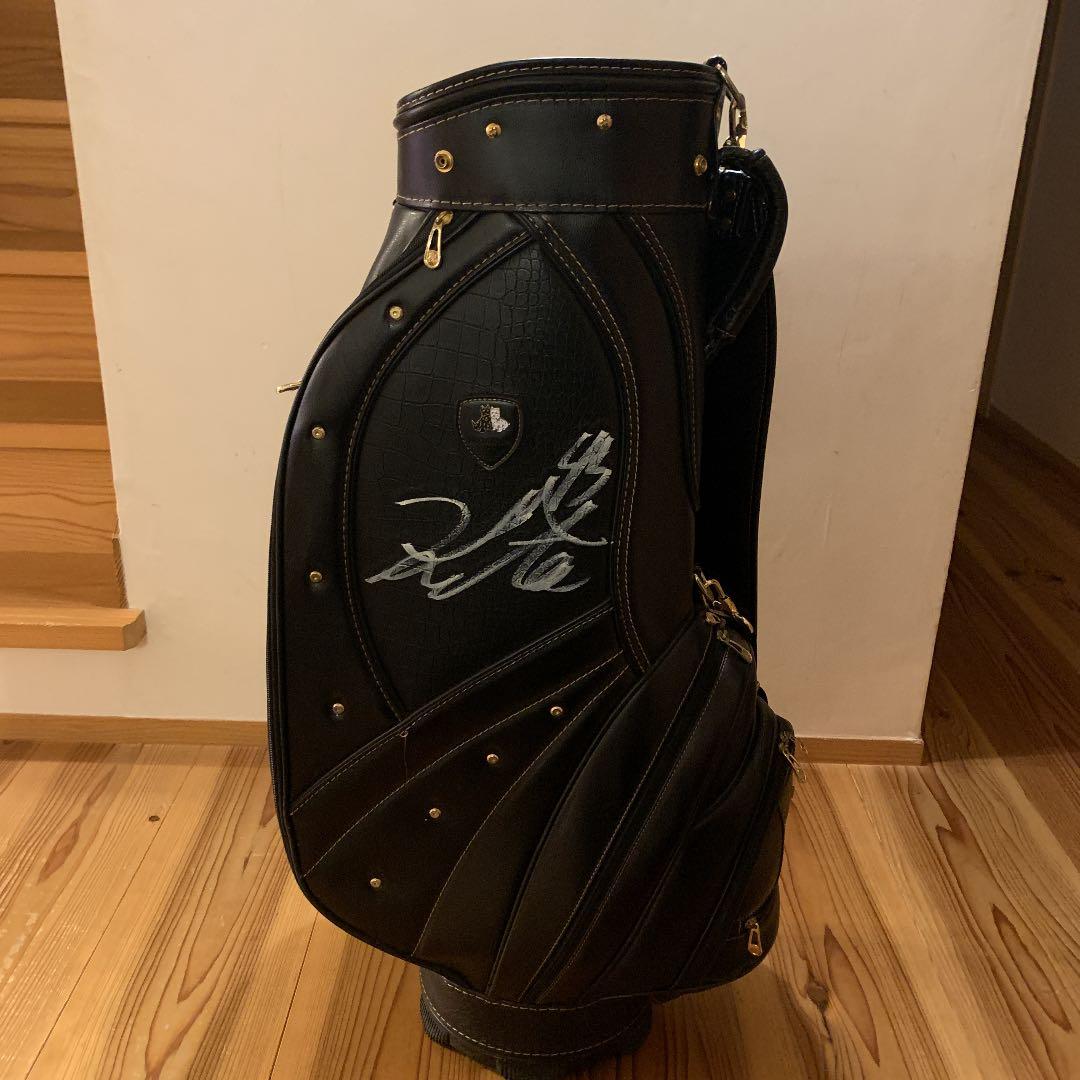 片山プロサイン入り　Black &White sportキャディバック