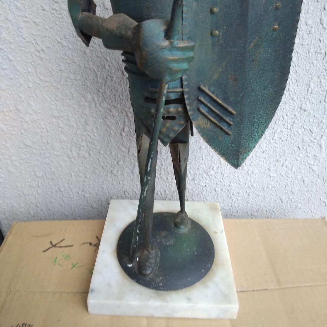 金属製 騎士像 大理石ベース 約30cm