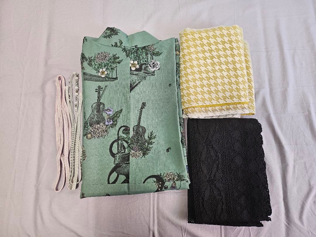 ふりふ浴衣セット【クルエレ浴衣+レース帯+兵児帯2本+飾り紐2本】