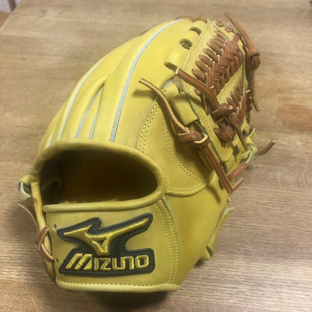 Mizuno 硬式グローブ イエロー 内野手モデル