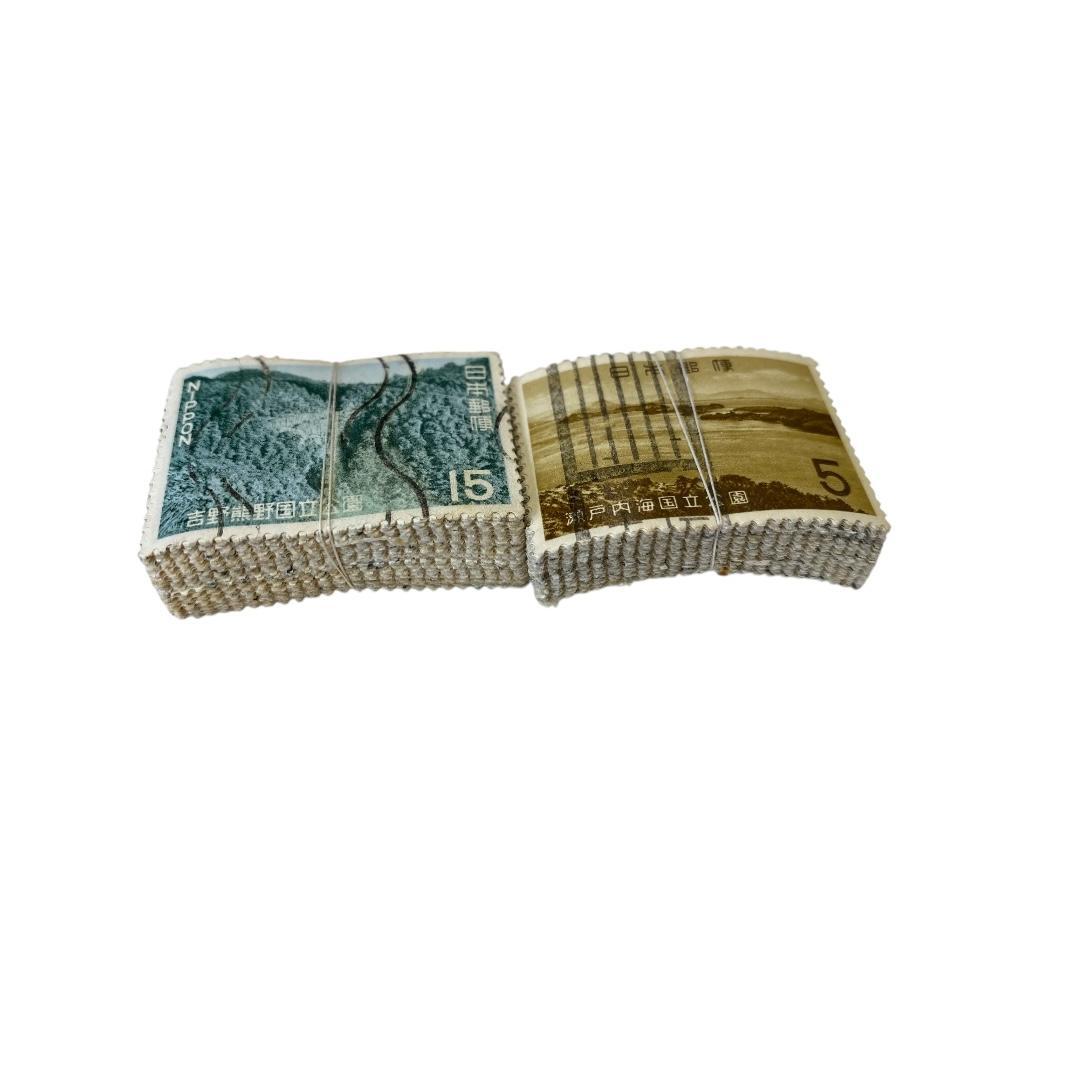 使用済み切手　国立公園記念切手　8種各約100枚づつ　dd061