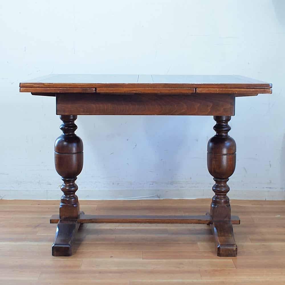 英国アンティーク オーク材 ドローリーフテーブル