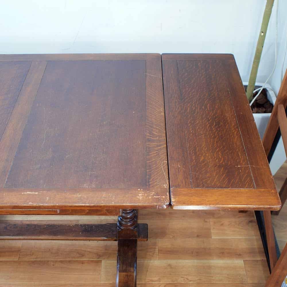 英国アンティーク オーク材 ドローリーフテーブル