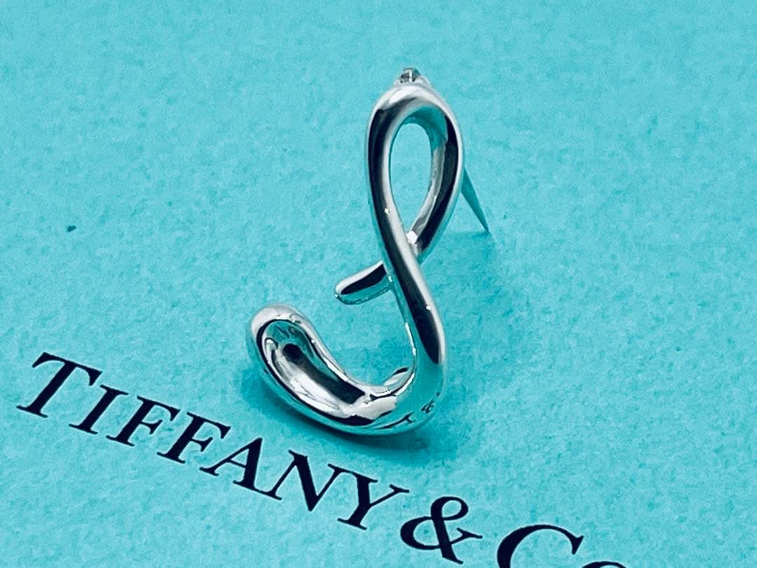 h634 希少　美品　ティファニー　アルファベット「S」イニシャル「s」ブローチ