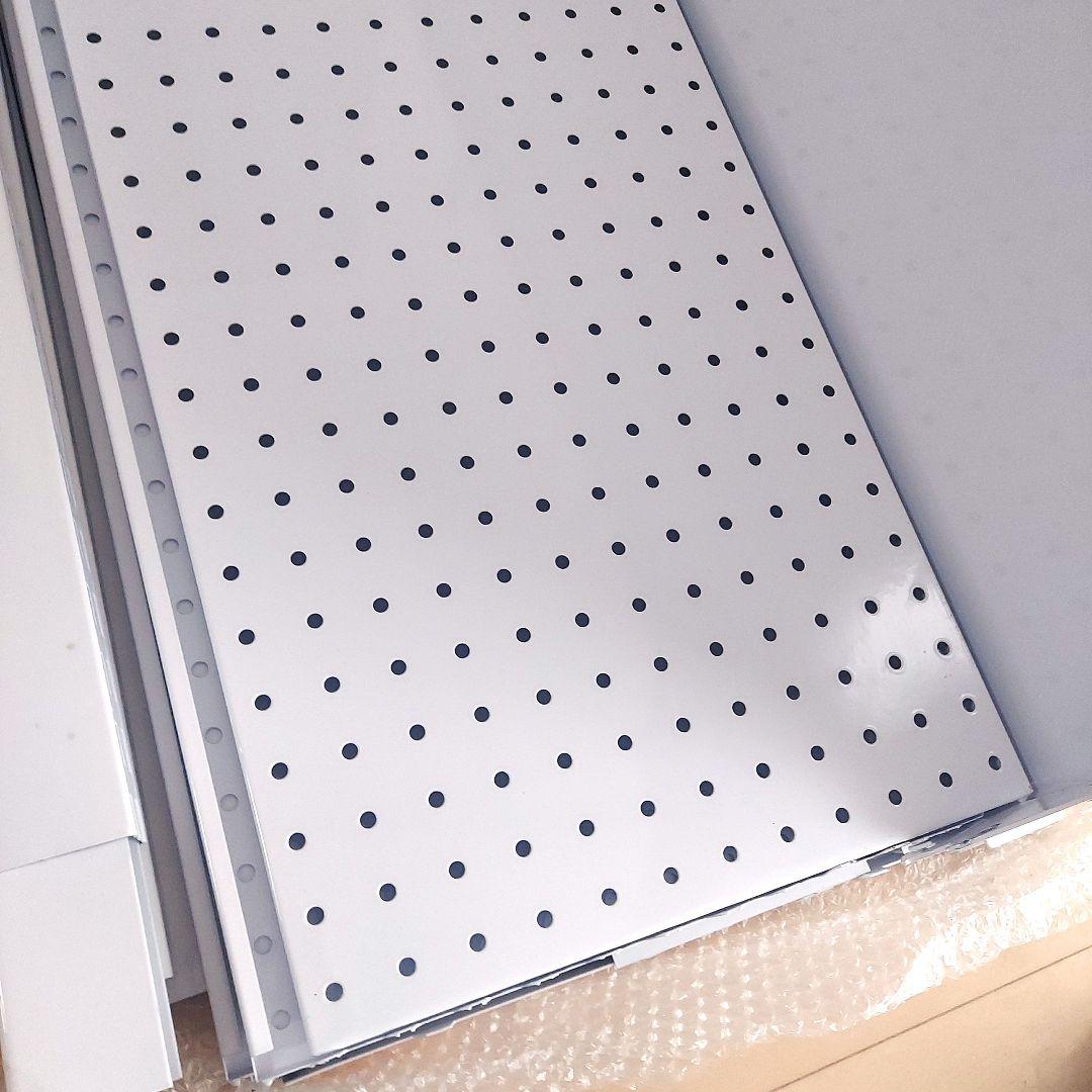 ホワイトメッシュ陳列スタンド 収納 ラック 頑丈 スチール製 フック付き 業務