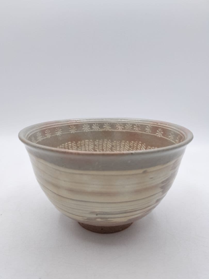 c859 数茶碗 暦手三島 外刷毛目　加藤春永 10客 木箱 茶道具 古物