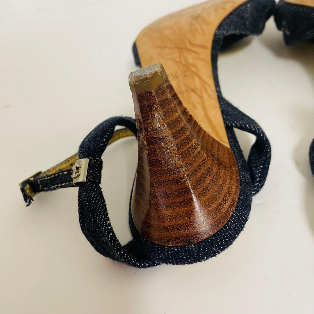 CHANEL デニムサンダル パンプス ヒール