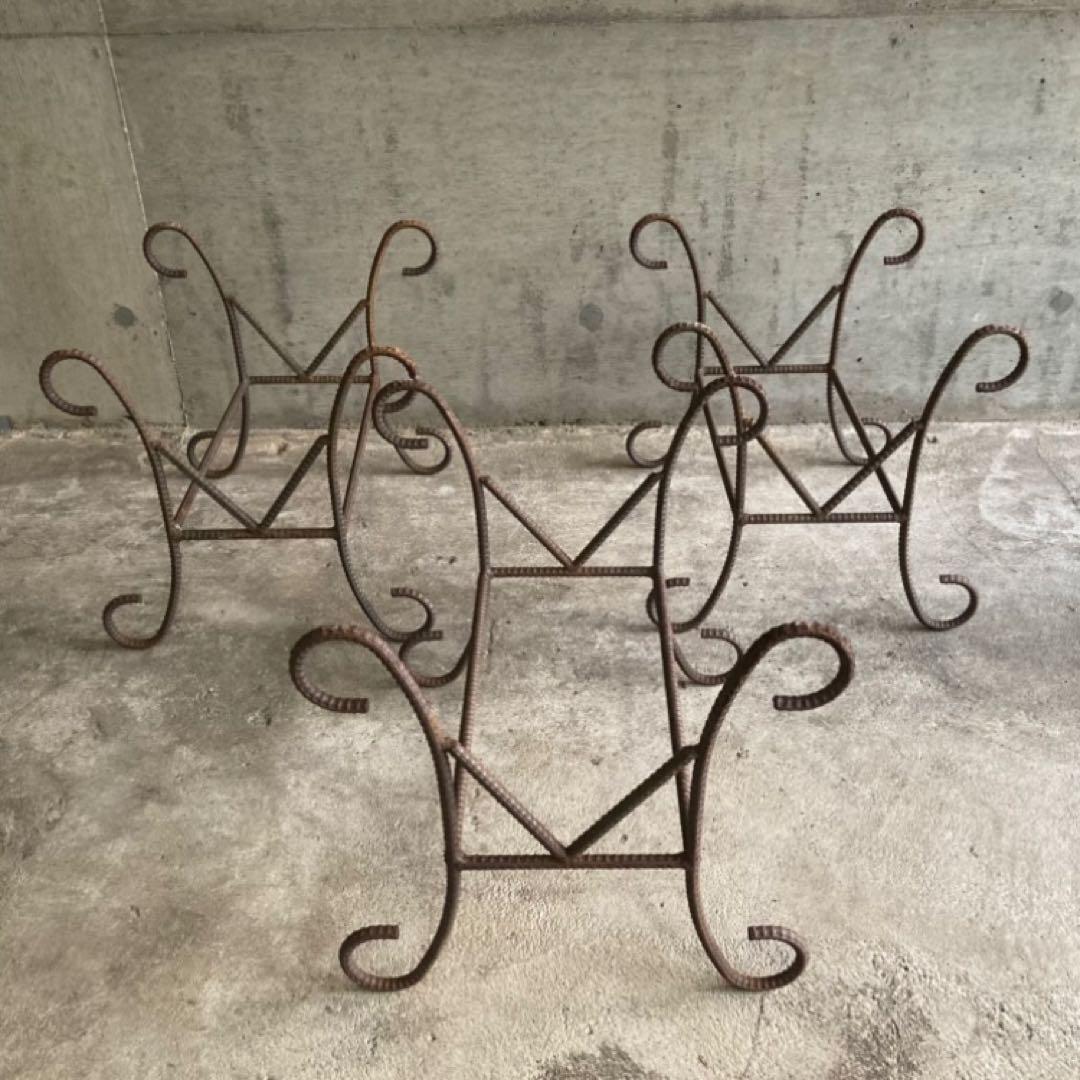 プランター 台 猫脚 鉄筋 アイアン 3点 シャビー インダストリアル レトロ