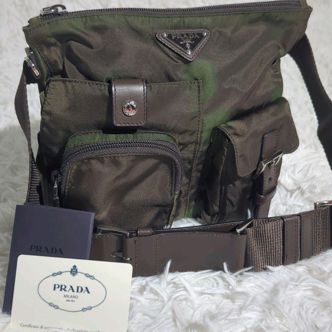 〈極美品〉PRADA 三角ロゴ ウエストポーチ レザーベルト Lサイズ