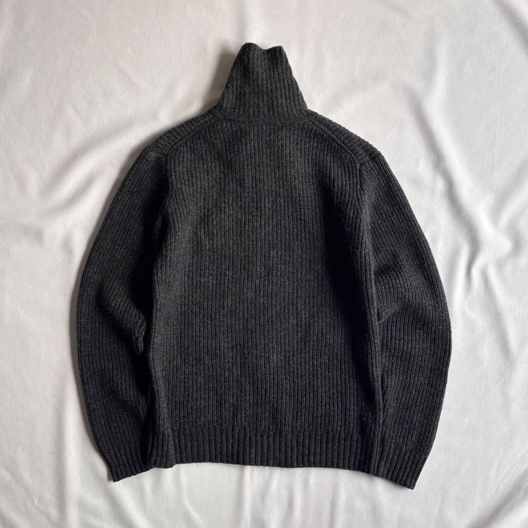 00s COMME CA ISM wool ds knit レザー切替