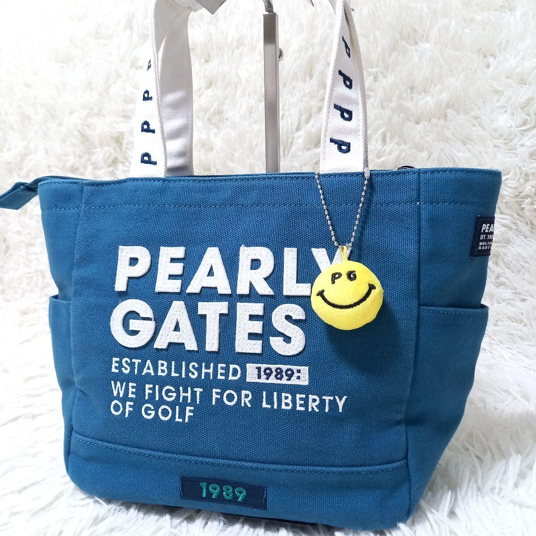 ●良品● パーリーゲイツ　ワッペン　スマイル　ゴルフ　カートバッグ　チャーム付き