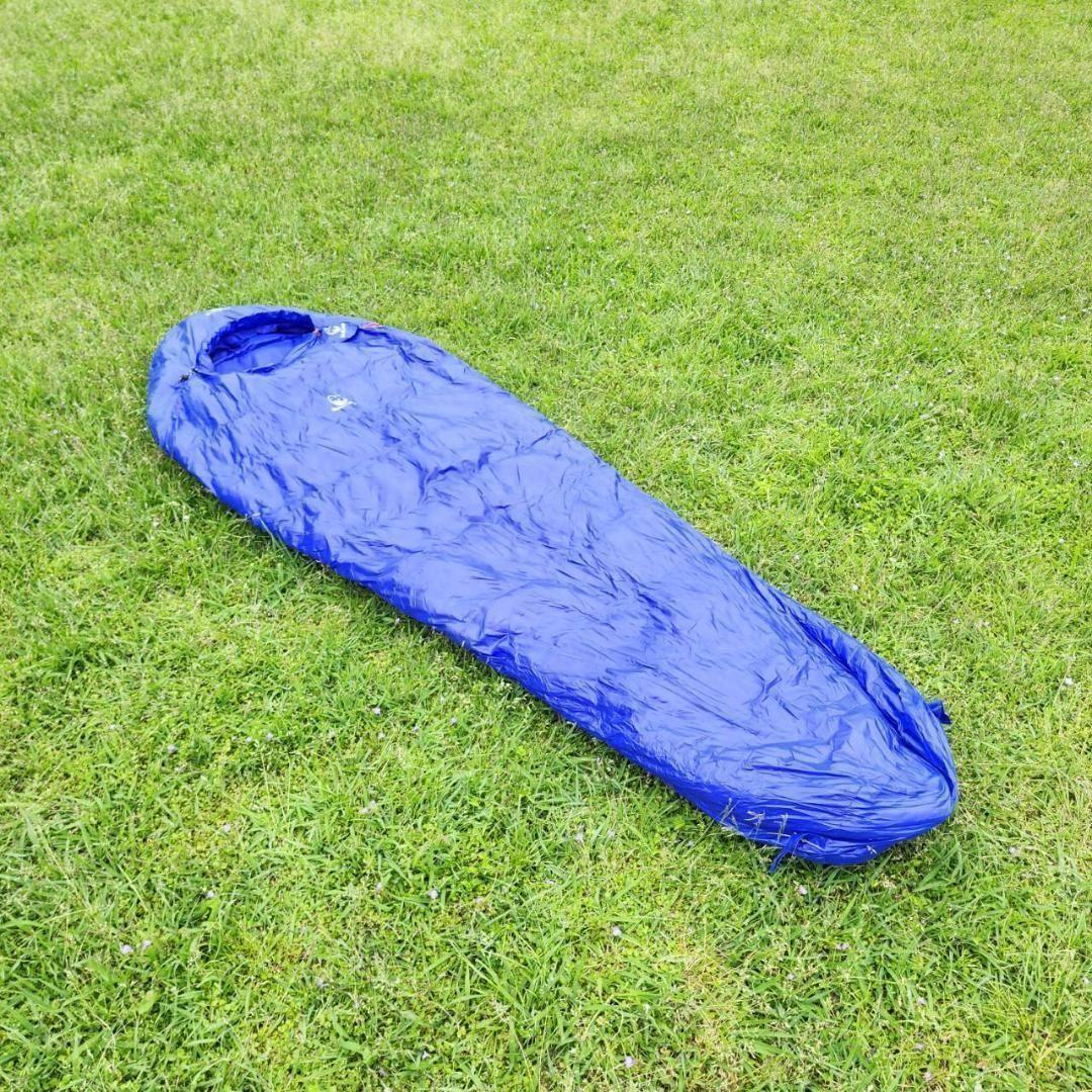 ★SALE★　高級ダウン使用　マミー型　寝袋 ダウンシュラフ　1000g　ブルー