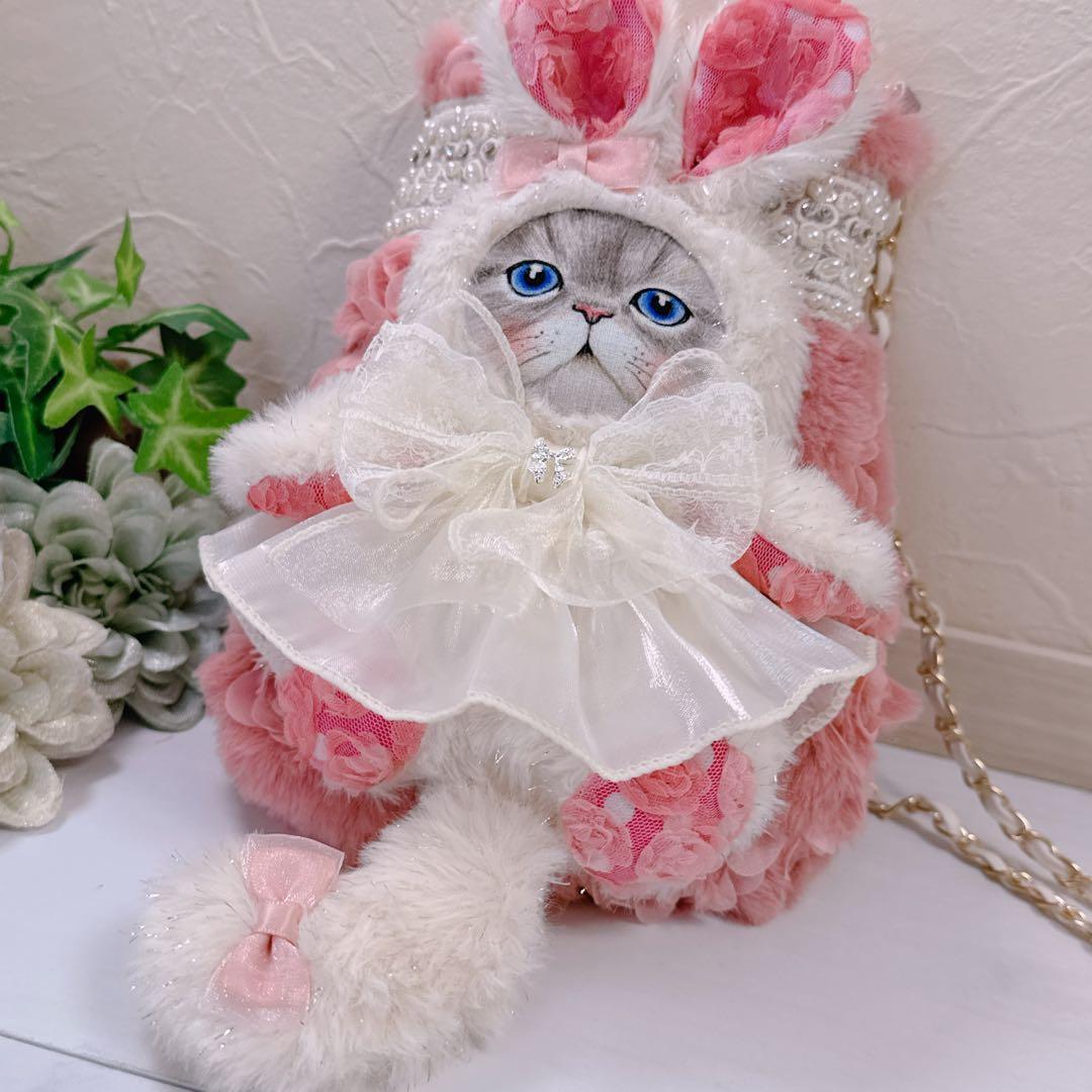 ゆ*ら様 コヤンイサムチョン♡インドパール刺繍リボン×薔薇ファーうさルミちゃんの