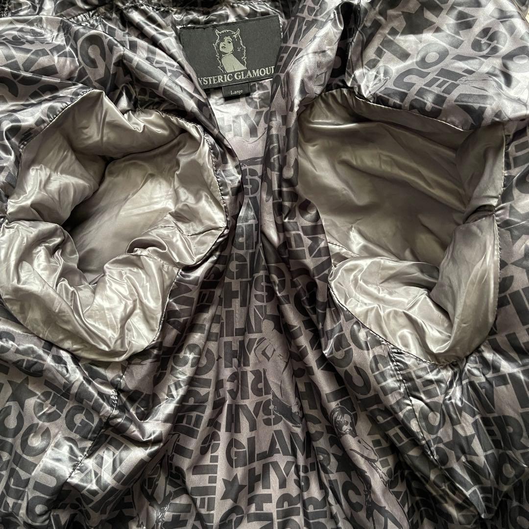 美品 HYSTERIC GLAMOUR 光沢 ナイロンジャケ 裏地総柄 サイズL