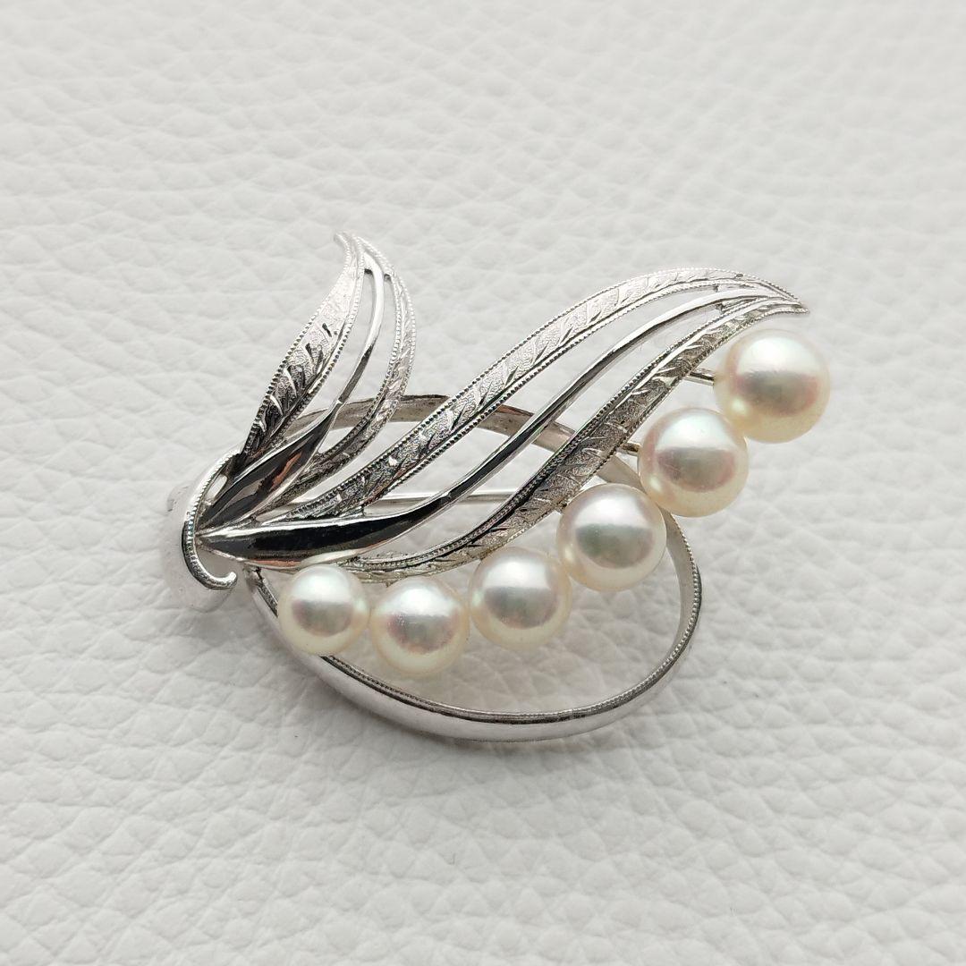 ミキモト　ブローチ　あこや真珠　パール　6粒　5.5〜7.0mm　MS刻印