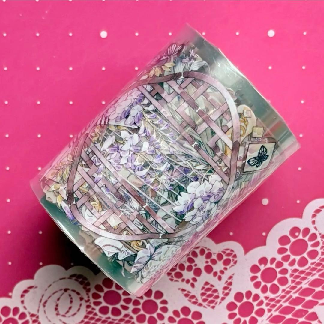 贝壳光 紫藤梦窗 6cm×5m 海外マスキングテープ　海外マステ　和柄